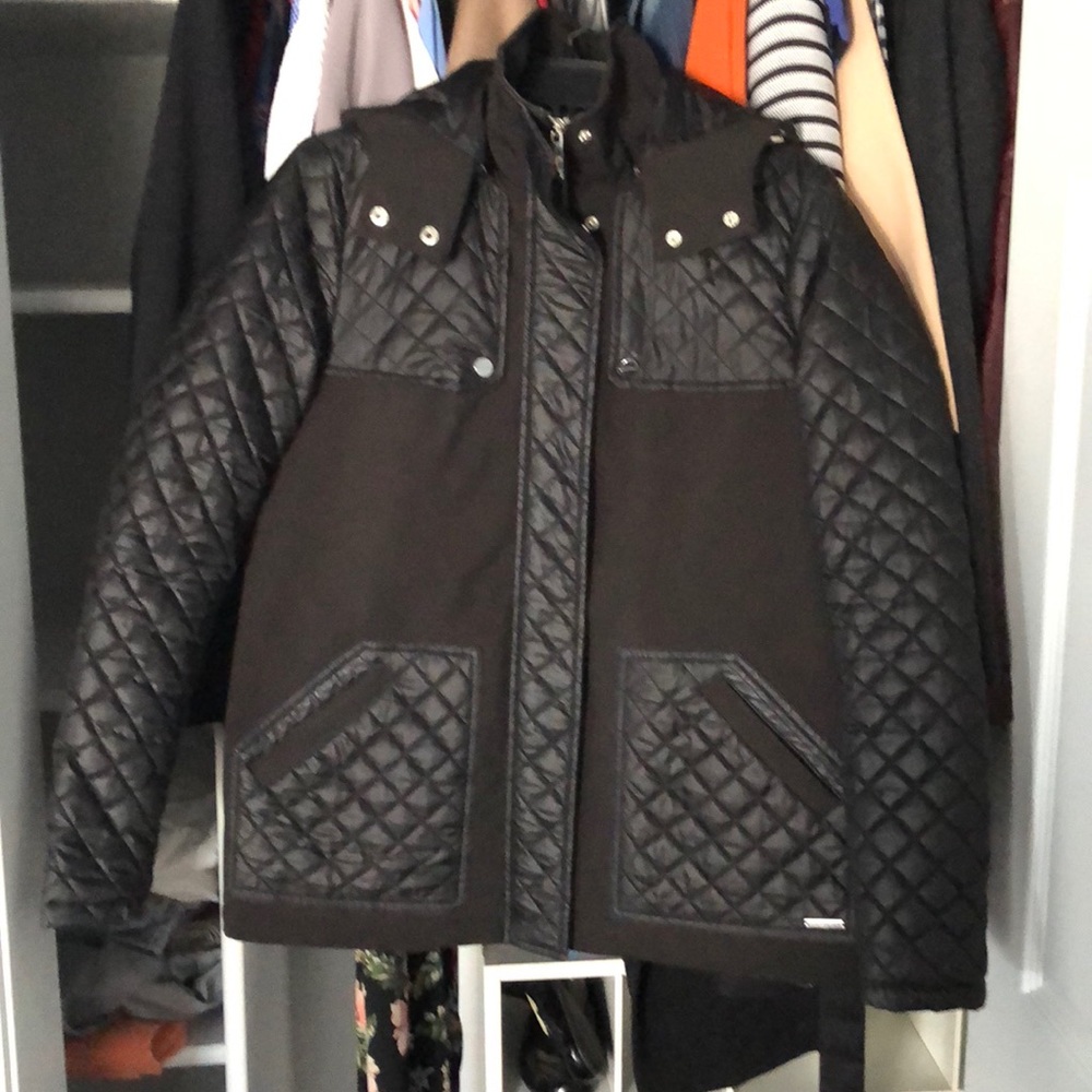 KENNETH COLE Black Jacket w/ detachable hood